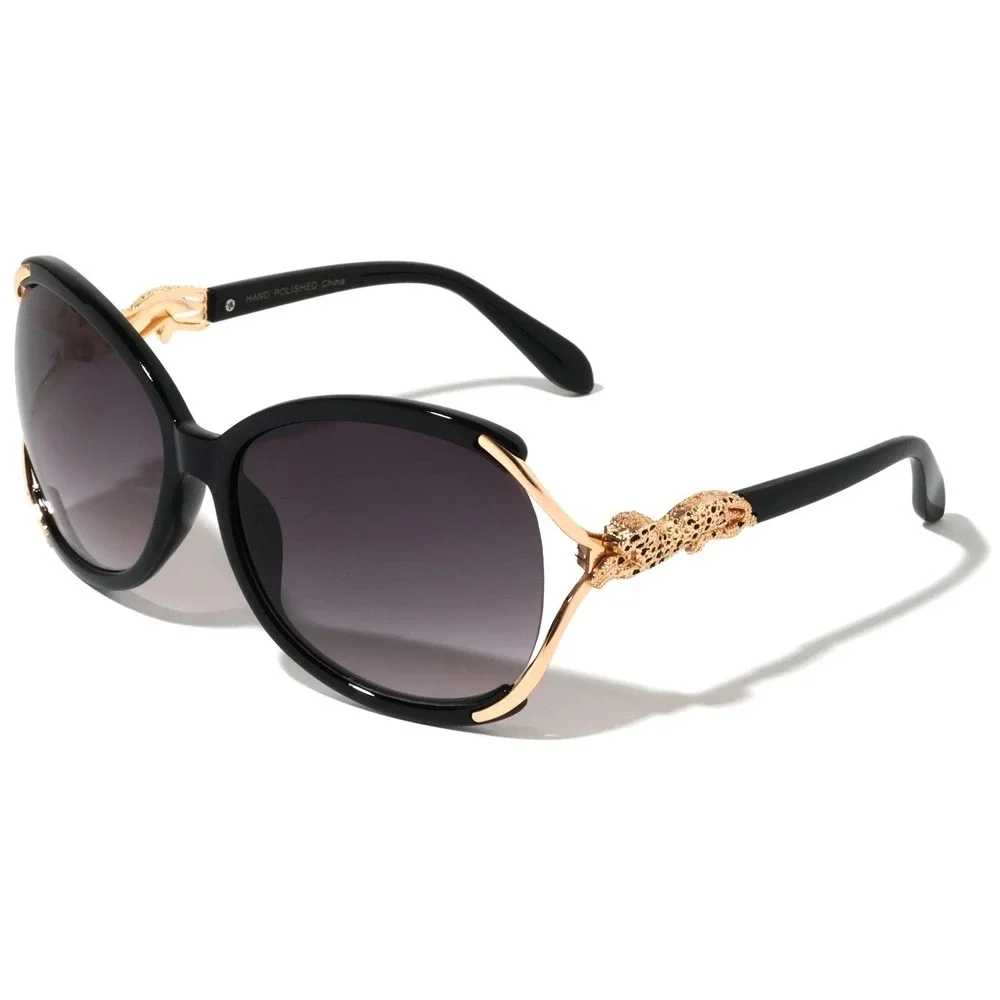 Oversized Sunglasses Women‎ Black Gold UV Protection Outoor Street Wear Female